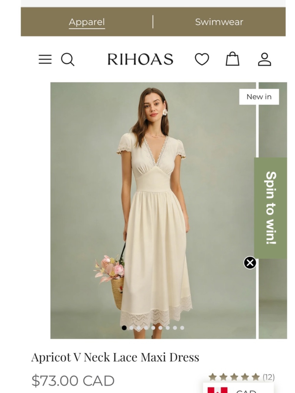 RIHOAS Apricot Lace V-Neck Maxi Dress - Picture 2 of 6